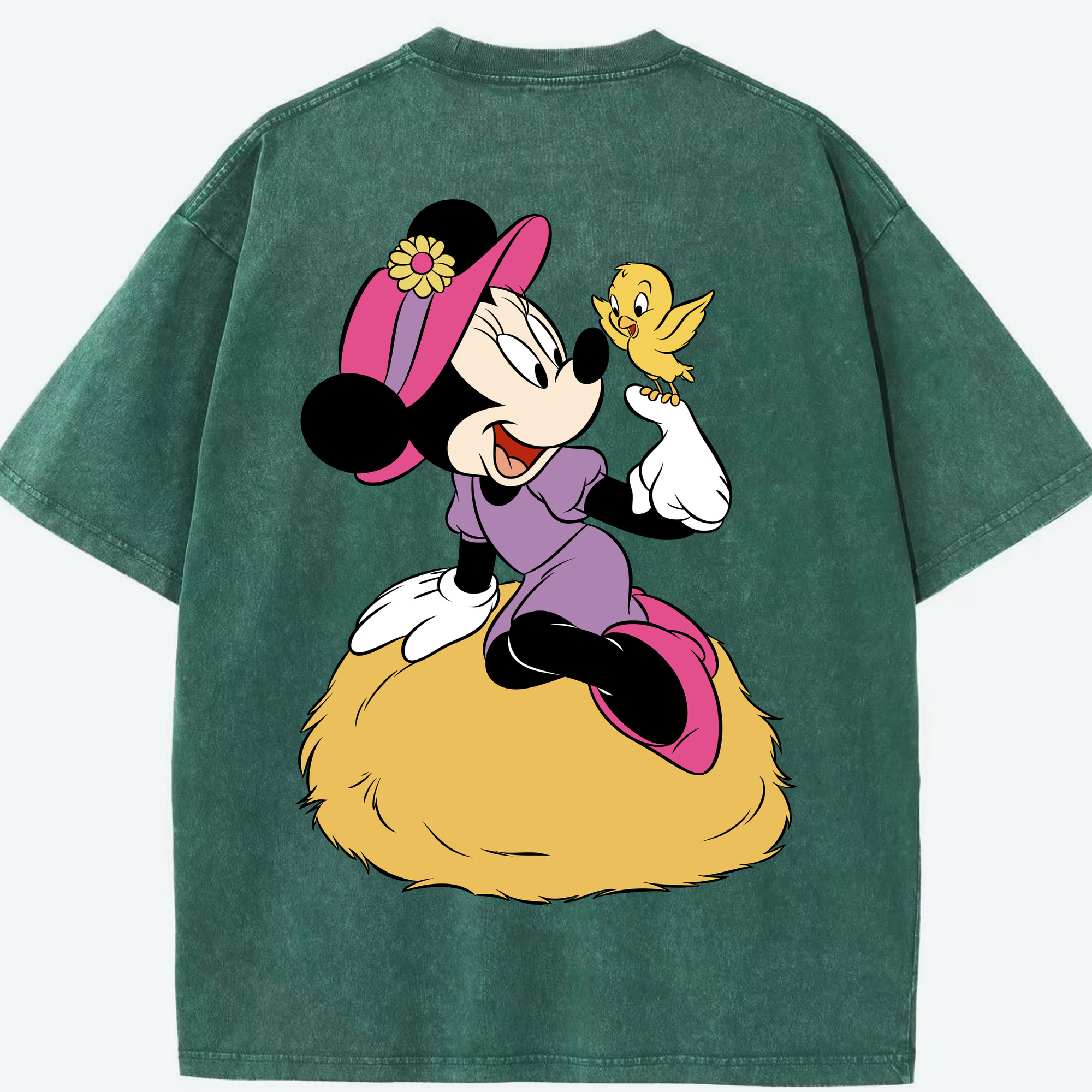 （画像用） ミッキーマウス Mickey Mouse 綿100% ヴィンテージ風 半袖Tシャツ（背面プリント）